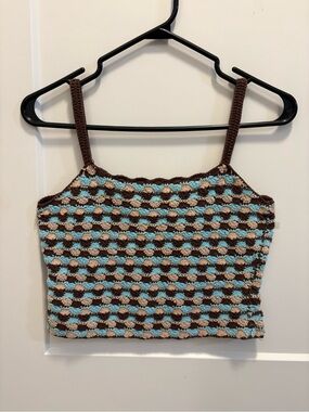 Vintage Crocheted Striped Tank Top #127